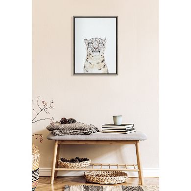 Sylvie Snow Leopard Portrait Framed Canvas by Amy Peterson Art Studio