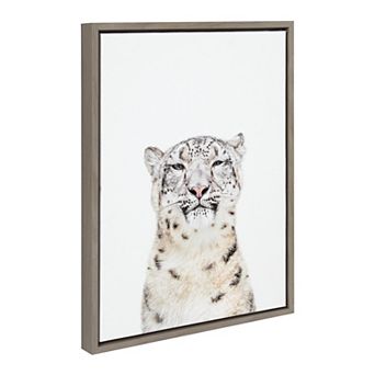 Sylvie Snow Leopard Portrait Framed Canvas by Amy Peterson Art Studio