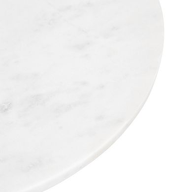 Tira Round Marble and Metal Side Table