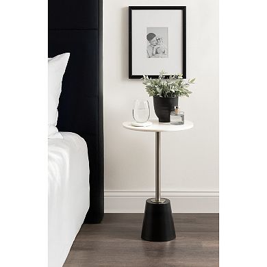 Tira Round Marble and Metal Side Table
