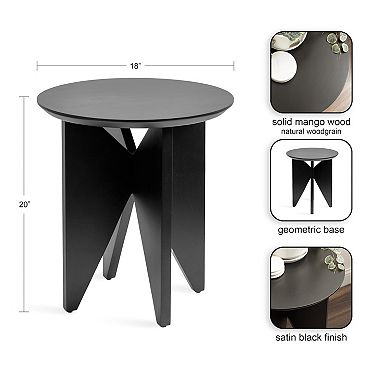 Faiza Wood Side Table 18x18x20