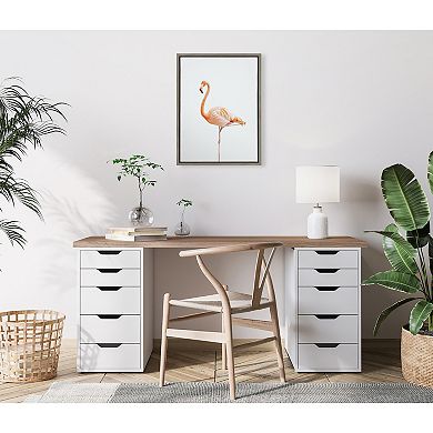 Sylvie Flamingo Standing Framed Canvas by Amy Peterson Art Studio