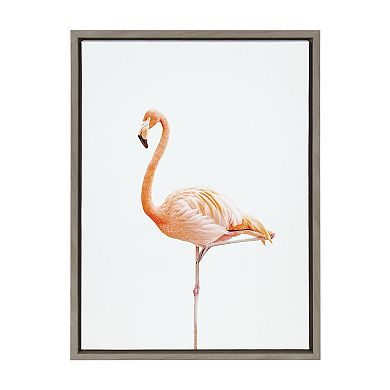 Sylvie Flamingo Standing Framed Canvas by Amy Peterson Art Studio