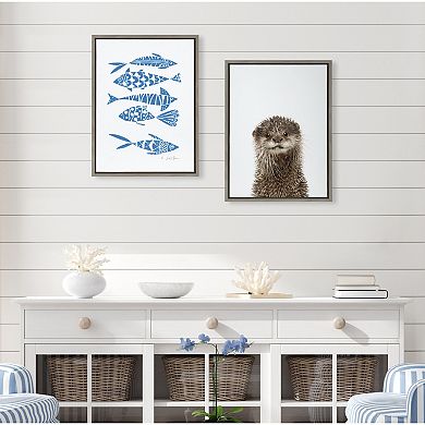 Sylvie Animal Studio Otter Framed Canvas by Amy Peterson Art Studio