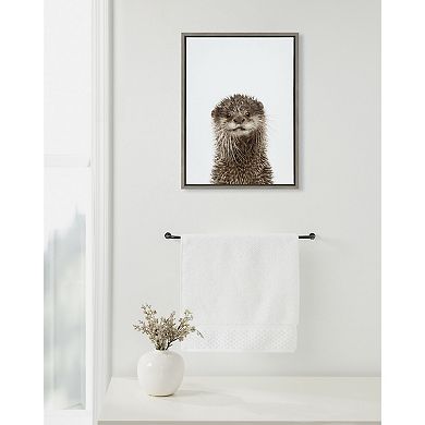 Sylvie Animal Studio Otter Framed Canvas by Amy Peterson Art Studio