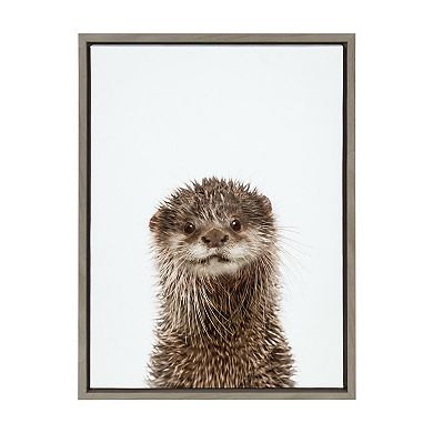 Sylvie Animal Studio Otter Framed Canvas by Amy Peterson Art Studio