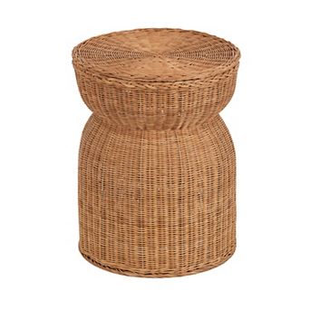 Thatch Rattan Side Table 17x17x21