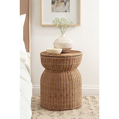 Thatch Rattan Side Table 17x17x21