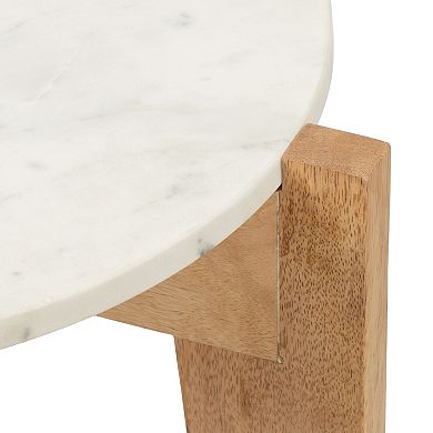 Icelyn Marble Side Table 18x18x18