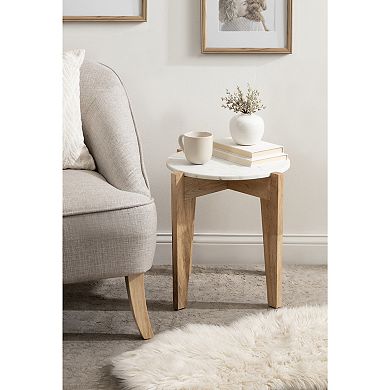 Icelyn Marble Side Table 18x18x18
