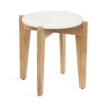 Icelyn Marble Side Table 18x18x18