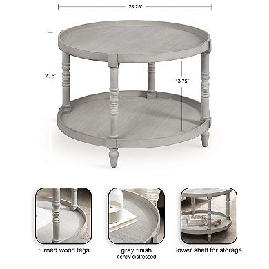 Bellport Round Wood Coffee Table 29x29x21