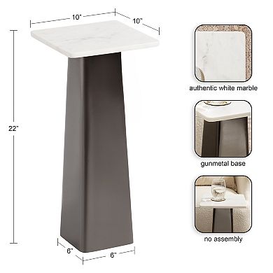 Quinley Square Marble Drink Table 10x10x22