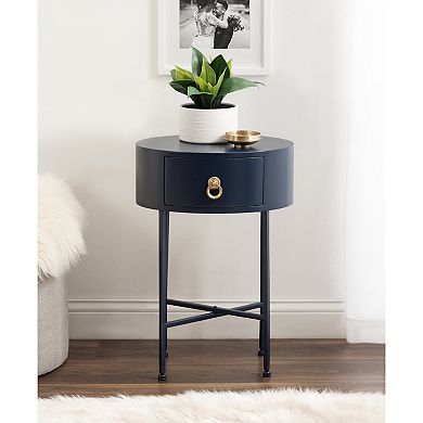 Decklyn Glam Oval Side Table 16x12x24