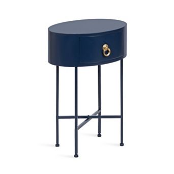 Decklyn Glam Oval Side Table 16x12x24