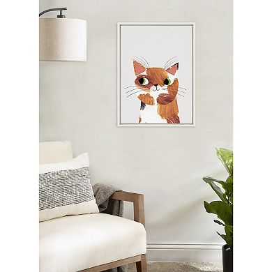 Sylvie Tortie Selfie Cat Framed Canvas by Planet Cat