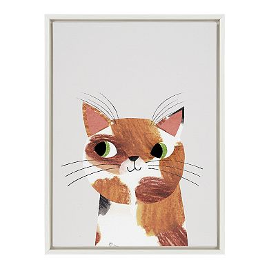 Sylvie Tortie Selfie Cat Framed Canvas by Planet Cat