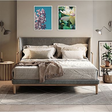 Sylvie Zen Lotus Flower Framed Canvas by Stephanie Klatt
