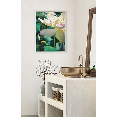 Sylvie Zen Lotus Flower Framed Canvas by Stephanie Klatt
