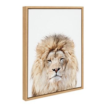 Sylvie Lion Stare Portrait Framed Canvas by Amy Peterson Art Studio