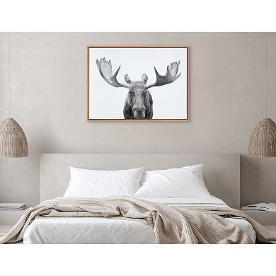Sylvie Moose Black and White Framed Canvas by Amy Peterson Art Studio