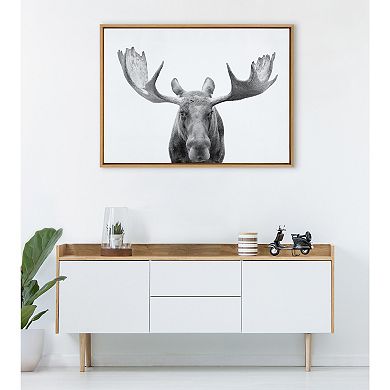 Sylvie Moose Black and White Framed Canvas by Amy Peterson Art Studio