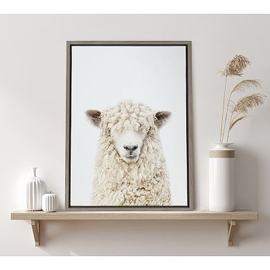 Sylvie Sheep Bangs Portrait Framed Canvas by Amy Peterson Art Studio