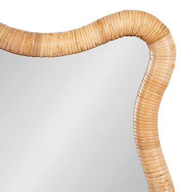Rahfy Rattan Rectangle Scallop Mirror