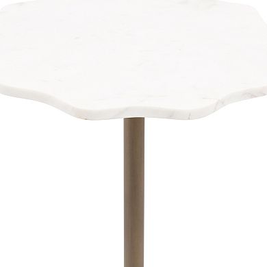 Sanzo Scalloped Marble and Metal Table