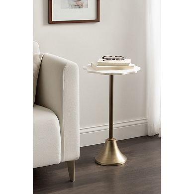 Sanzo Scalloped Marble and Metal Table