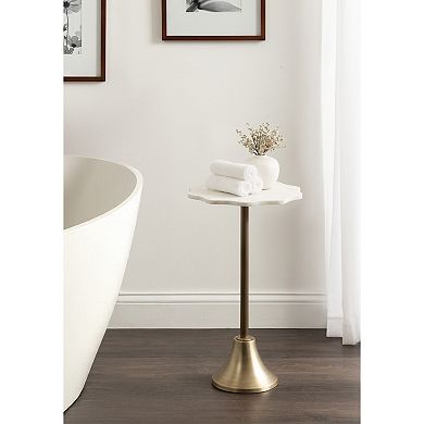 Sanzo Scalloped Marble and Metal Table