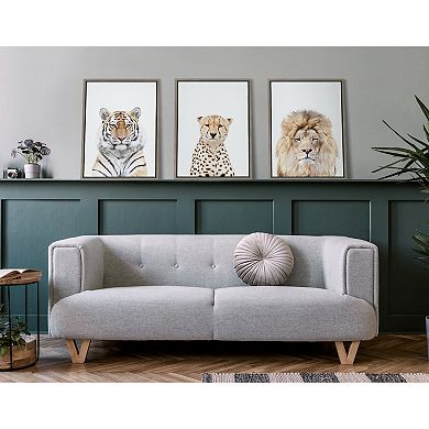 Sylvie Tiger Portrait Framed Canvas by Amy Peterson Art Studio