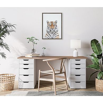 Sylvie Tiger Portrait Framed Canvas by Amy Peterson Art Studio