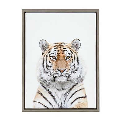 Sylvie Tiger Portrait Framed Canvas by Amy Peterson Art Studio