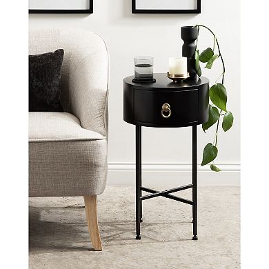 Decklyn Glam Round Side Table 14x14x24
