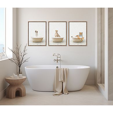 Sylvie Cheetah in Terrazzo Bath Framed Canvas by Amy Peterson Art Studio