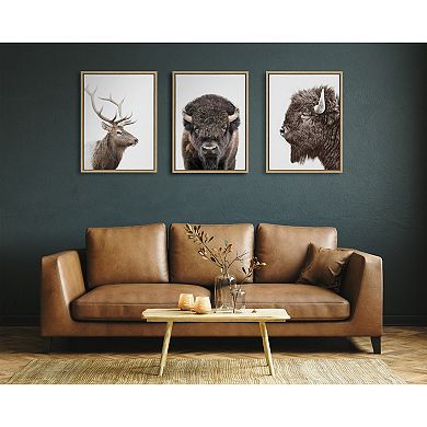 Sylvie Stag Profile Framed Canvas by Amy Peterson Art Studio