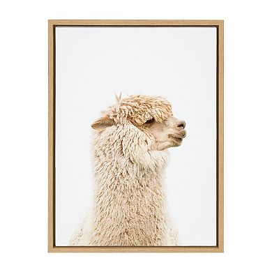 Sylvie Golden Alpaca Profile Framed Canvas by Amy Peterson Art Studio
