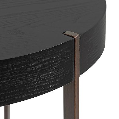 Rovin Side Table Wood and Metal 16x16x18