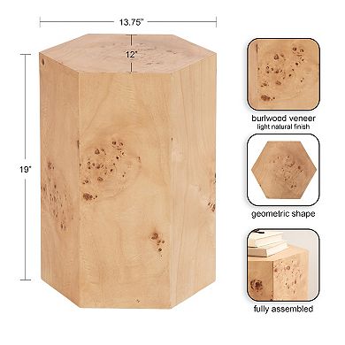 Berkett Hexagon Side Table 14x12x19