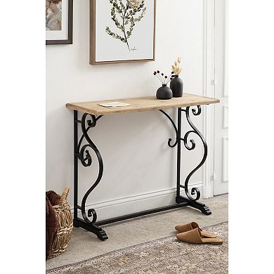 Wyldwood Metal and Wood Console Table 13x36x30