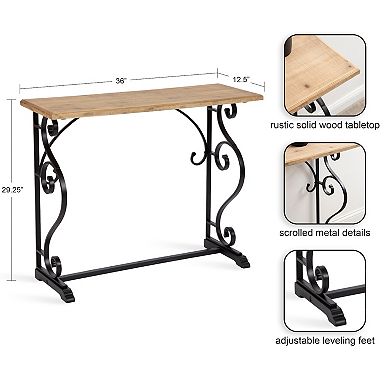 Wyldwood Metal and Wood Console Table 13x36x30