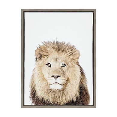 Sylvie Lion Thinking Portrait Framed Canvas by Amy Peterson Art Studio