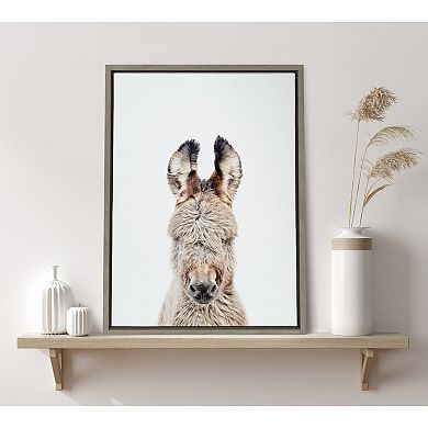 Sylvie Animal Studio Burro Portrait Framed Canvas by Amy Peterson Art Studio