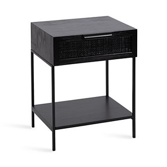Ori Wood and Cane Side Table 18x15x24