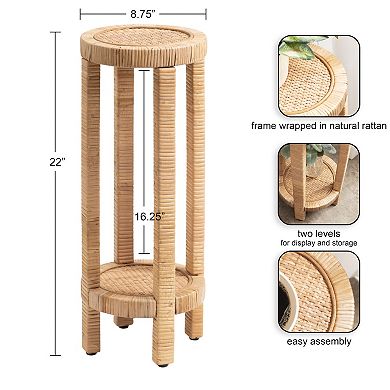 Rafina Rattan Drink Table 9x9x22