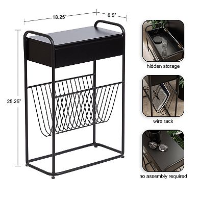 Kura Narrow Side Table 19x9x26