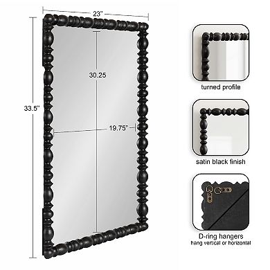 Prindle Turned Wood Rectangle Mirror