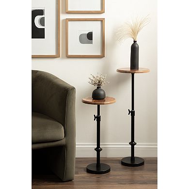 Engles Adjustable Wood Table and Plant Stand 10x10x30