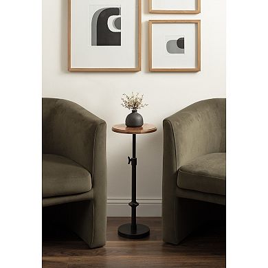 Engles Adjustable Wood Table and Plant Stand 10x10x30